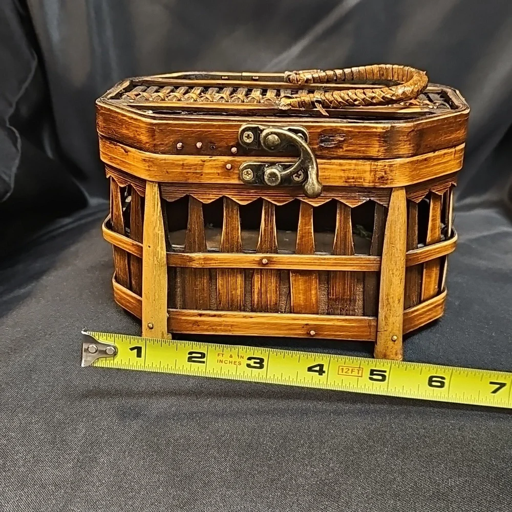 Set of Three Woven Wooden Baskets